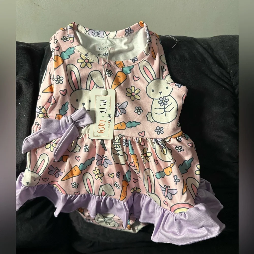 Pete and Lucy Pink Floral Baby diaper cover